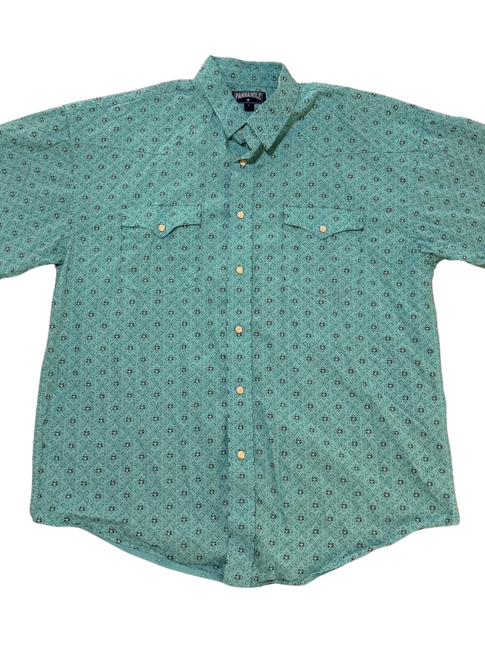 Panhandle Slim Men's Teal Green Printed Button-Down Western Shirt
